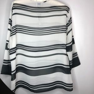 Patprimo Black & White Stripe Tunic Top